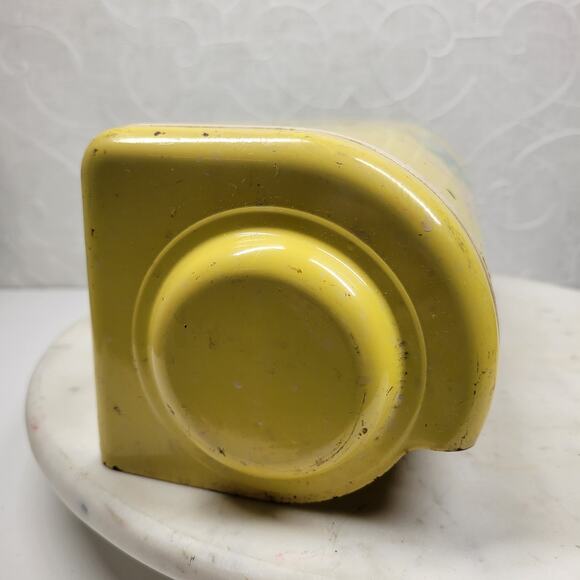 VTG Ransburg Hand Painted Metal Paper Towel Holder Yellow Floral Wall Mount - Picture 6 of 16